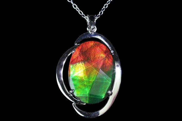 Gorgeous Ammolite Pendant with Sterling Silver #181168